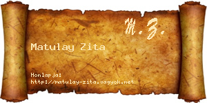 Matulay Zita névjegykártya