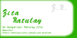 zita matulay business card